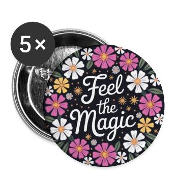 Feel the Magic Flower Wreath - Buttons medium 1.26"/32 mm (5-pack) - white - Front