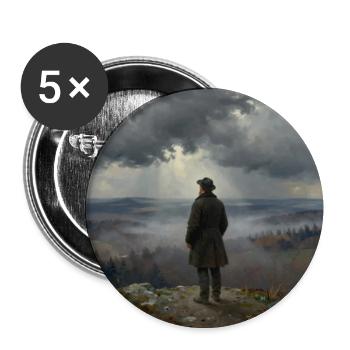 View of the Misty Mountains - Buttons medium 1.26"/32 mm (5-pack) - white - Front