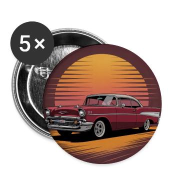 Sunset Drive Classic Car - Buttons mittel 32 mm (5er Pack) - Weiß - Vorne