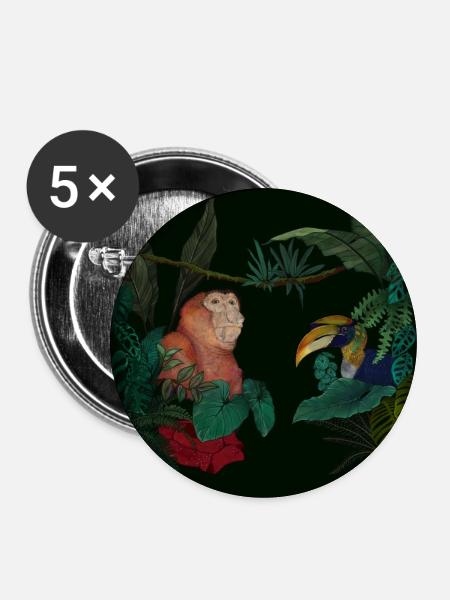 Borneo Love - Buttons mittel 32 mm (5er Pack) - Weiß