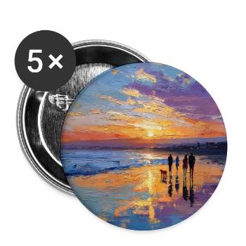 Sunset over the sea - Buttons medium 1.26"/32 mm (5-pack) - white - Front