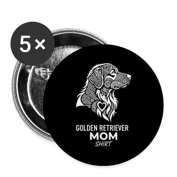 Tee Mom Golden Retriever Zeichnung - Buttons mittel 32 mm (5er Pack) - Weiß - Vorne