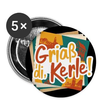 GriaB di guys! Colorful Cities Collage - Buttons medium 1.26"/32 mm (5-pack) - white - Front