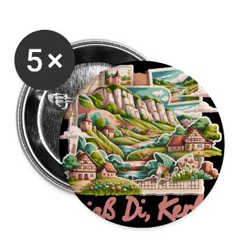 Landscape Idyll Village Collage - Buttons medium 1.26"/32 mm (5-pack) - white - Front