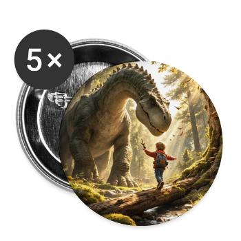 Drachenfreund Begegnung im Wald - Buttons mittel 32 mm (5er Pack) - Weiß - Vorne