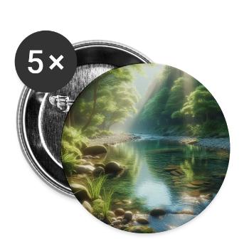 Ruhiges Skogsbäck - Buttons mittel 32 mm (5er Pack) - Weiß - Vorne