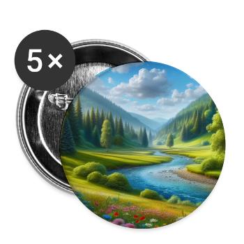A beautiful spring hall - Buttons medium 1.26"/32 mm (5-pack) - white - Front