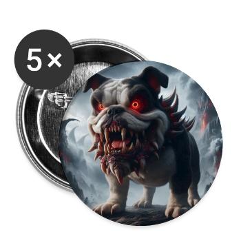 Dämonischer Bulldogge der Ruinen - Buttons mittel 32 mm (5er Pack) - Weiß - Vorne