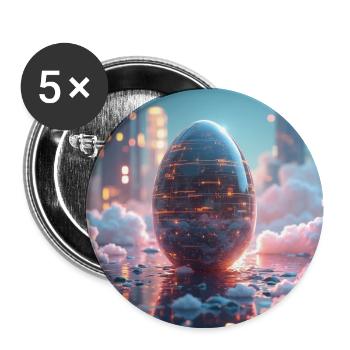 Ostern in der Zukunft - Buttons mittel 32 mm (5er Pack) - Weiß - Vorne