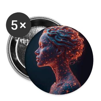femme_art_fantastique - Buttons mittel 32 mm (5er Pack) - Weiß - Vorne