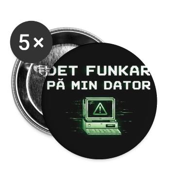 Develops humor – it works on my computer - Buttons medium 1.26"/32 mm (5-pack) - white - Front