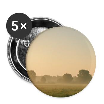 Morning fog over golden meadow - Buttons medium 1.26"/32 mm (5-pack) - white - Front