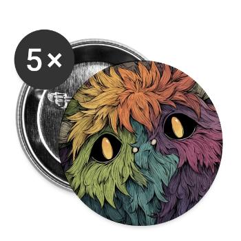 Jeu Rainbow Monster Color - Lot de 5 moyens badges (32 mm) - blanc - Devant