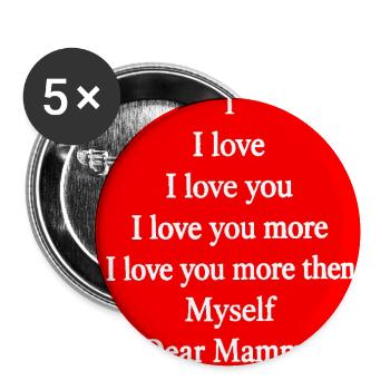 Message d’amour à Maman – Texte émotionnel - Lot de 5 moyens badges (32 mm) - blanc - Devant