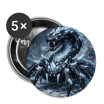 Kristalldrache im Eissturm - Buttons medium 1.26"/32 mm (5-pack) - white - Front