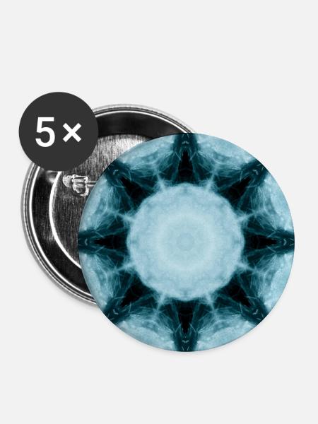 Eisiger Mandala Kaleidoskop - Buttons mittel 32 mm (5er Pack) - Weiß