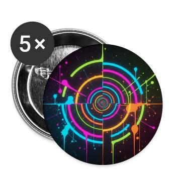 Neon Circle Splatter - Buttons medium 1.26"/32 mm (5-pack) - white - Front