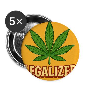 Légalisation - Lot de 5 moyens badges (32 mm) - blanc - Devant