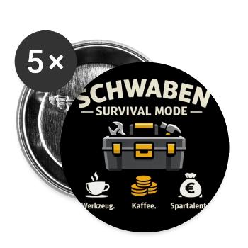 Schwaben Survivalmodus Toolbox - Buttons mittel 32 mm (5er Pack) - Weiß - Vorne