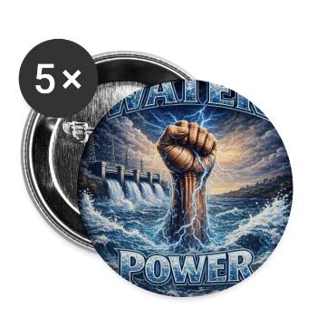 Pouvoir de l’eau : Poing de Fer Orageux - Lot de 5 moyens badges (32 mm) - blanc - Devant