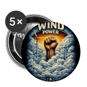 Le vent frappe sur les nuages - Lot de 5 moyens badges (32 mm) - blanc - Devant