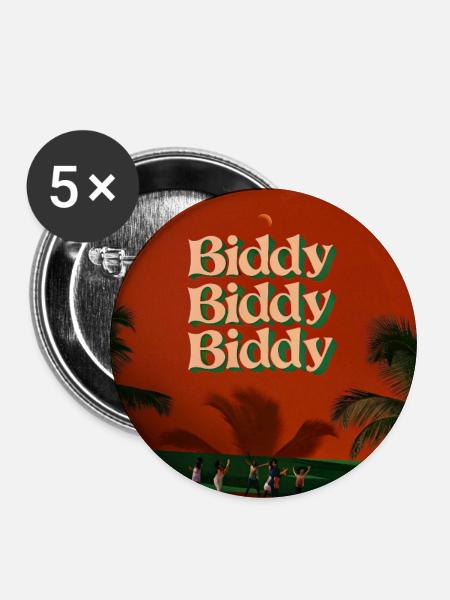 Biddy Biddy Biddy von Mark Noone - Buttons mittel 32 mm (5er Pack) - Weiß