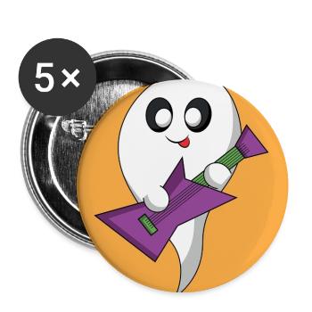 Geist mit violetter Gitarre - Buttons mittel 32 mm (5er Pack) - Weiß - Vorne