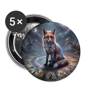 tarot_fox - Buttons mittel 32 mm (5er Pack) - Weiß - Vorne