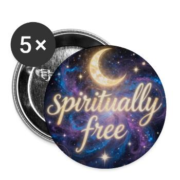 spirituell frei - Buttons mittel 32 mm (5er Pack) - Weiß - Vorne