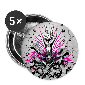 Media Crash: Der Ausbruch der Wahrheit - Buttons mittel 32 mm (5er Pack) - Weiß - Vorne