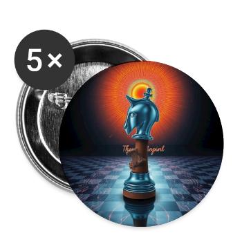 Quantum Knight: Der Zug der Matrix - Buttons mittel 32 mm (5er Pack) - Weiß - Vorne
