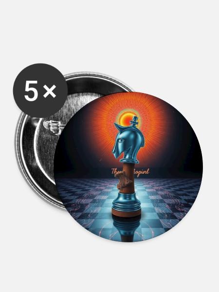 Quantum Knight: Der Zug der Matrix - Buttons mittel 32 mm (5er Pack) - Weiß