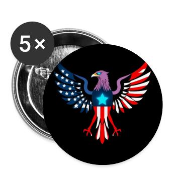 Federal Glitch: United States of Germany - Buttons mittel 32 mm (5er Pack) - Weiß - Vorne
