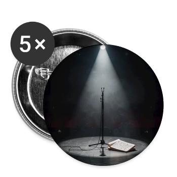 Die Frequenz der Bewegung im Rampenlicht - Buttons mittel 32 mm (5er Pack) - Weiß - Vorne