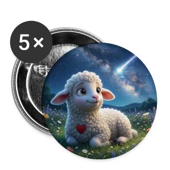 Lammy_watching_falling_star - Buttons mittel 32 mm (5er Pack) - Weiß - Vorne