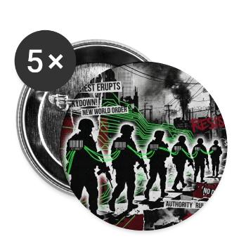 Digitales Kanonenfutter - Buttons mittel 32 mm (5er Pack) - Weiß - Vorne