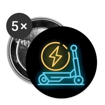 Neon Blitz Scooter - Buttons mittel 32 mm (5er Pack) - Weiß - Vorne