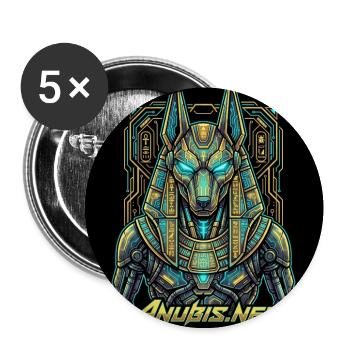 Cyberpunk Anubis Neo God - Buttons mittel 32 mm (5er Pack) - Weiß - Vorne