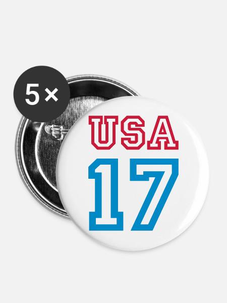 USA 2017 - Buttons mittel 32 mm (5er Pack) - Weiß