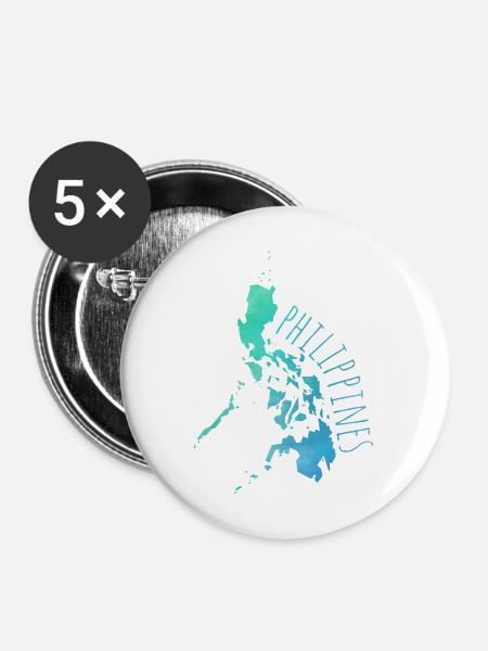 Philippines - Buttons mittel 32 mm (5er Pack) - Weiß