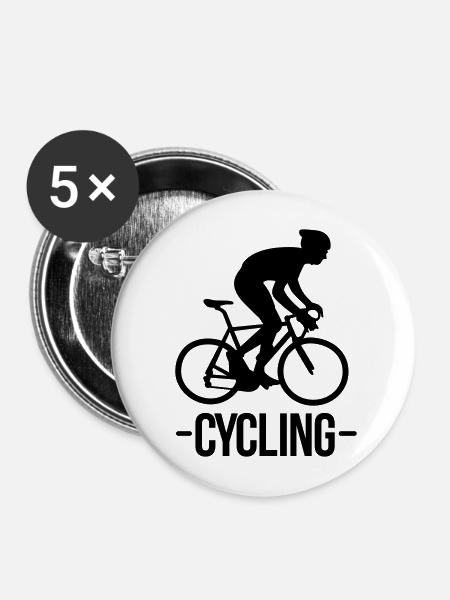 Radfahren - Buttons mittel 32 mm (5er Pack) - Weiß