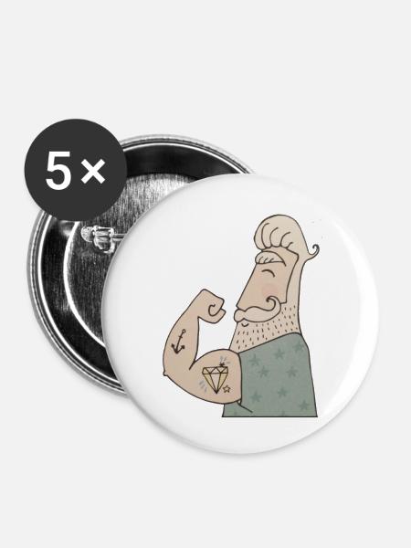 Seemann - Buttons mittel 32 mm (5er Pack) - Weiß