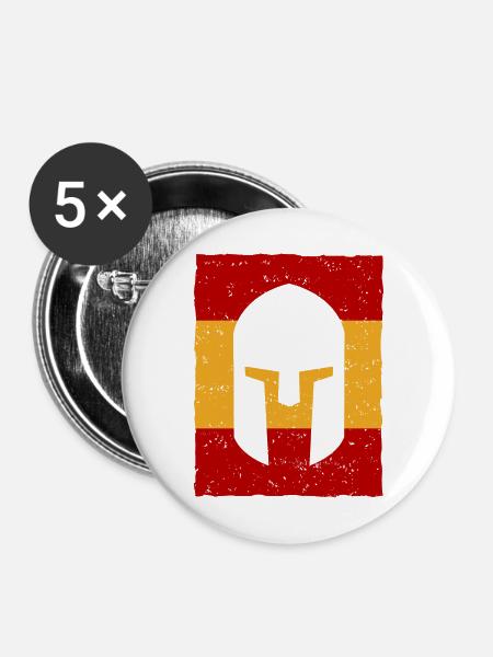 Gladiador Spanien - Flagge - Buttons mittel 32 mm (5er Pack) - Weiß