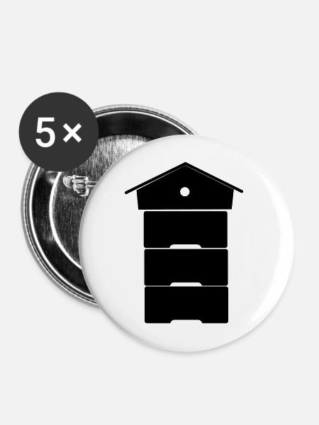 Imker - Buttons mittel 32 mm (5er Pack) - Weiß