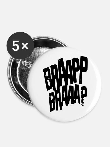 Braaapp - Buttons mittel 32 mm (5er Pack) - Weiß