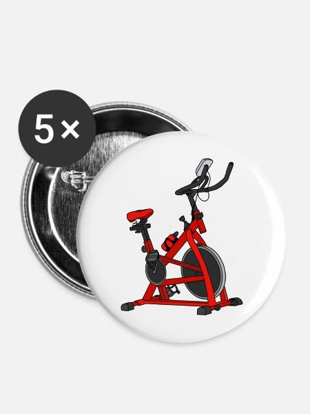 Red Bike Spin Fahrrad - Buttons mittel 32 mm (5er Pack) - Weiß