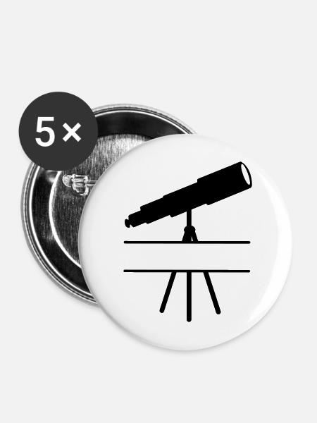 Teleskop-Schattenbild mit Leerzeichen oder Balken - Buttons mittel 32 mm (5er Pack) - Weiß