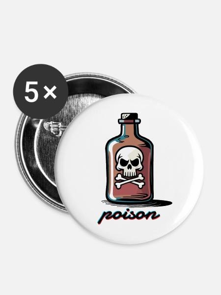 Gift - Buttons mittel 32 mm (5er Pack) - Weiß