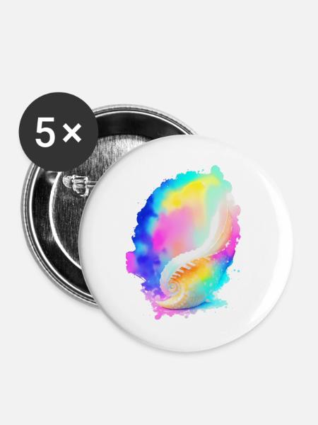 Muschel - Buttons mittel 32 mm (5er Pack) - Weiß
