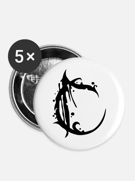 C - Buttons mittel 32 mm (5er Pack) - Weiß